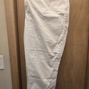 Lane Bryant White High-Rise Girlfriend Crop Jeans 28W